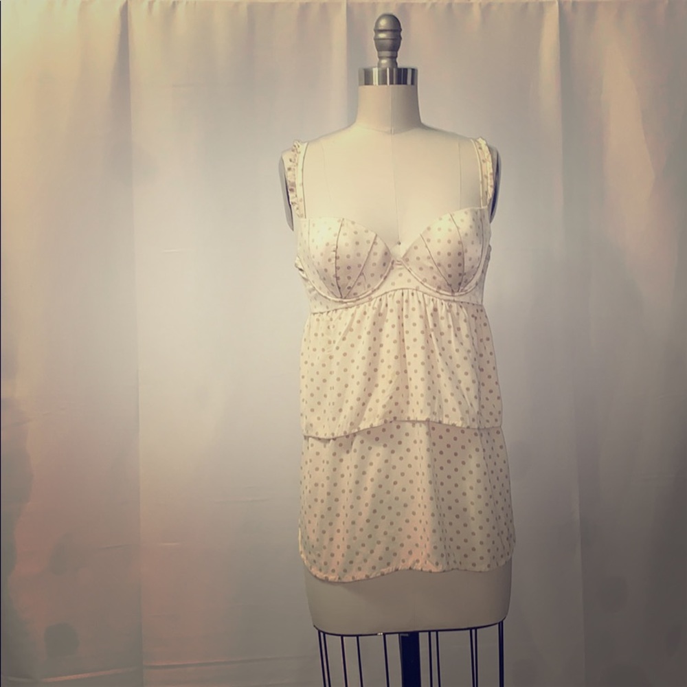 Silk Creme & Tan Bustier Lingerie